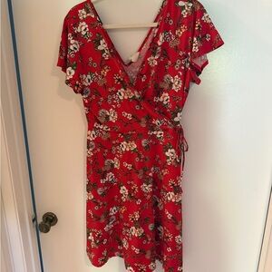 Kaileigh Red Floral Midi Dress